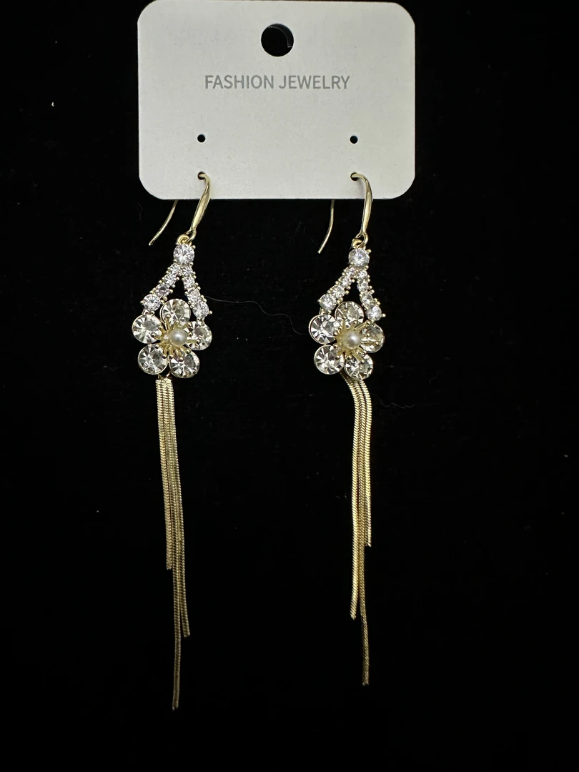 铜合金合成锆石耳饰 QE0122高奢耳饰