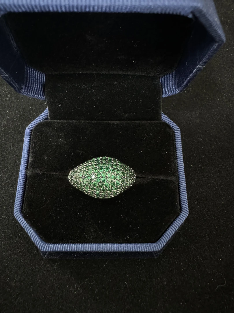 铜合金合成锆石戒指 ZJ0107中古戒指