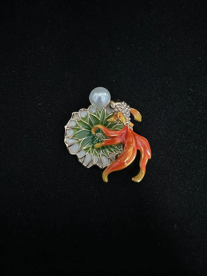 铜合金珐琅胸针 ZX0203中古胸针