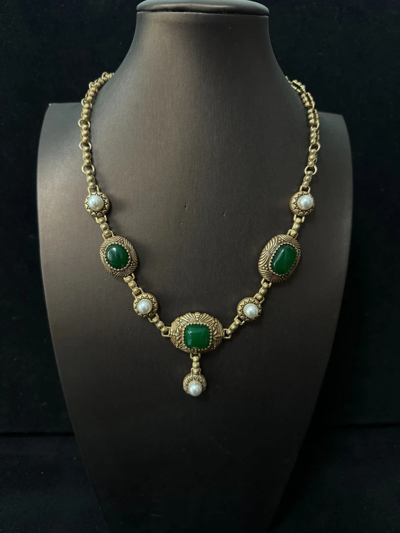 铜合金合成锆石项链 ZXL0397中古项链