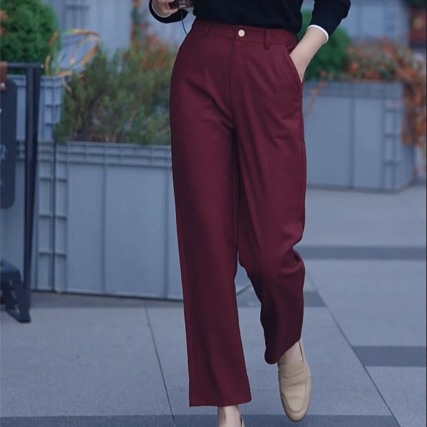 【天丝+醋酸】镰刀裤女2025春季新款高腰显瘦宽松百搭垂感九分裤