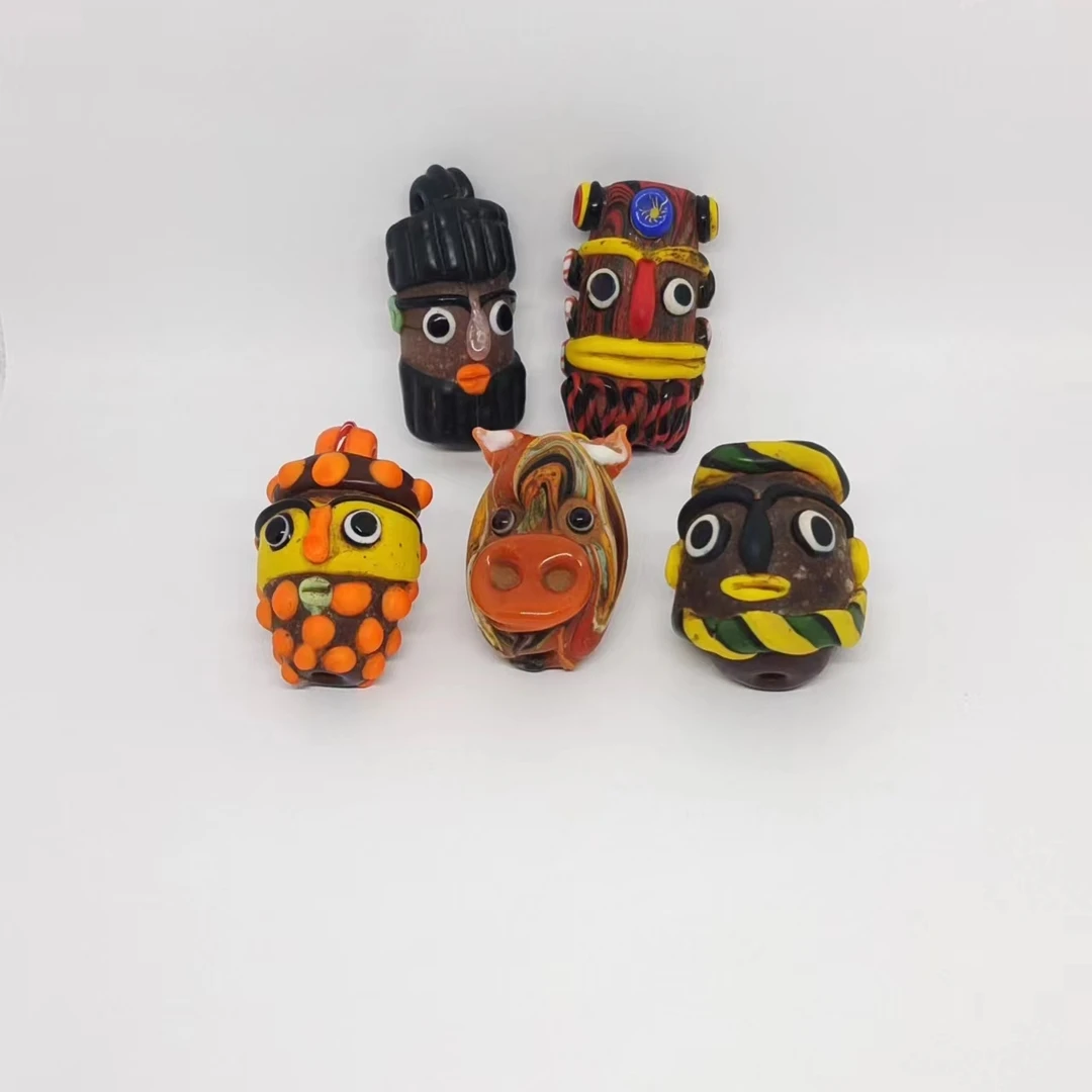 腓尼基琉璃娃娃项链吊坠纯手工制作独特个性小众民族风可爱饰品