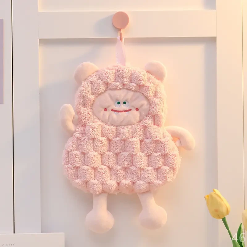 新款卡通吸水速干加厚挂式擦手巾厨房卫生间宝宝用儿童抹手布