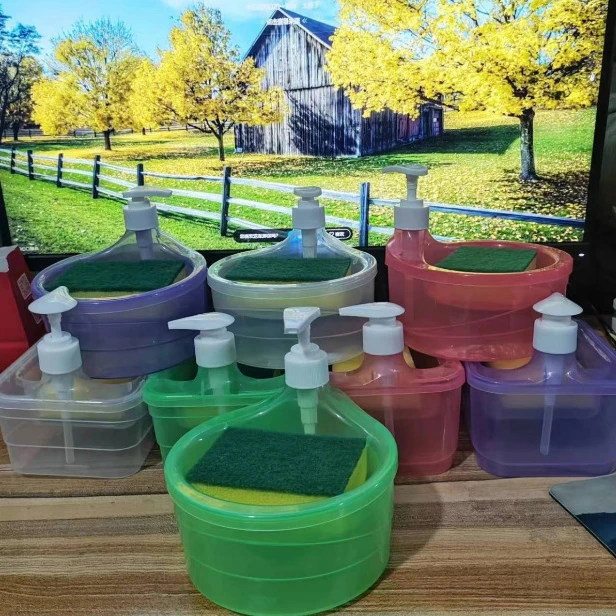 厨房洗洁精按压盒海绵檫加液盒按压器手动动出液盒洗碗皂液盒家用