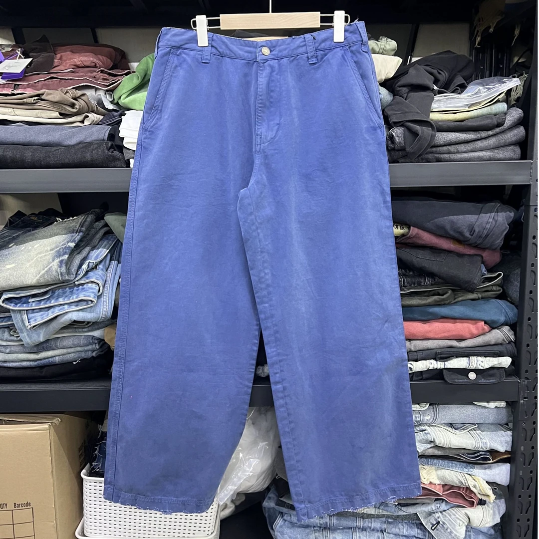 DD(新品)鼹鼠皮 Vintage复古水洗做旧破洞法式工装休闲 法工裤
