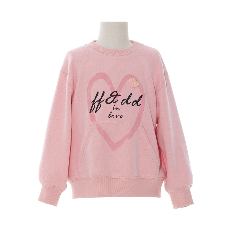 ff&dd童装2024冬卫衣女童洋气圆领时尚设计感套头绒衫长袖上衣