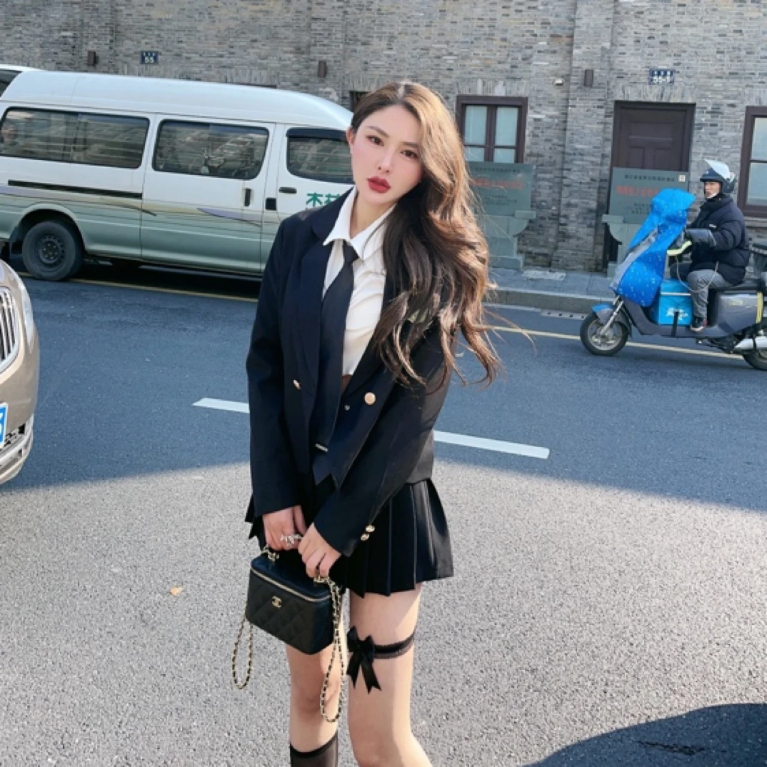 日系辣妹jk动漫二次元少女氛围感学院风短款小西装外套