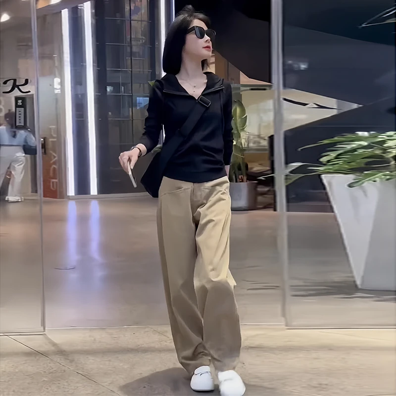欧货小个子入秋女装一整套2025早春新款高级感长袖长裤时尚两件套