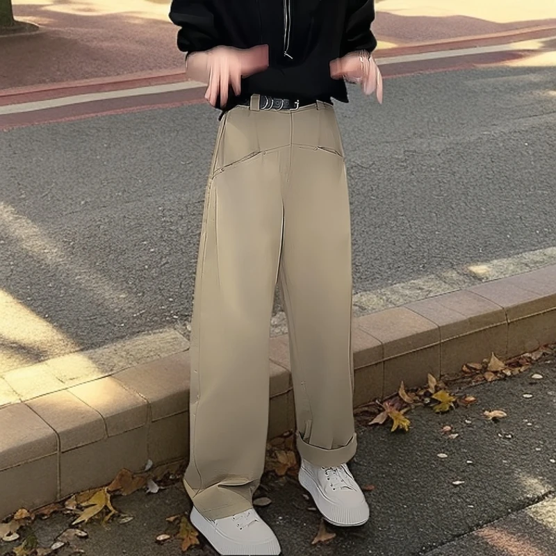 复古梧桐裤女款爆款2025年秋季新款纯色高腰窄版阔腿裤网红款裤子