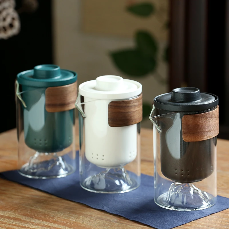 玻璃功夫旅行茶具小套装家用便携式泡茶壶户外旅游露营随身快客杯