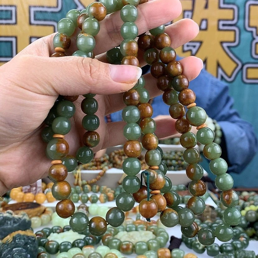 【闪购商品】岫岩河磨玉（透闪石质玉）手链未镶嵌星*