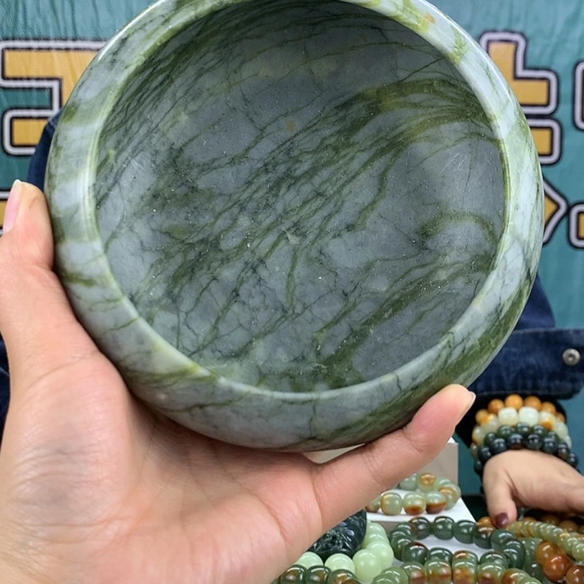 【闪购商品】蛇纹石玉烟灰缸未镶嵌