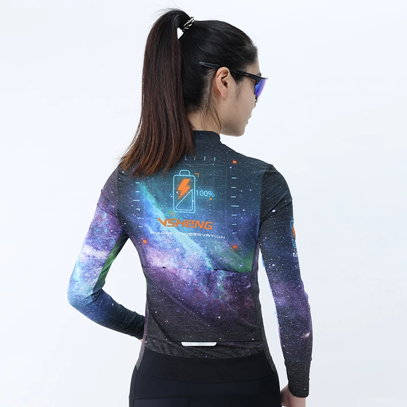 为胜「满天星全反光--能量」 竞赛级男女款牛奶丝公路车运动骑行服