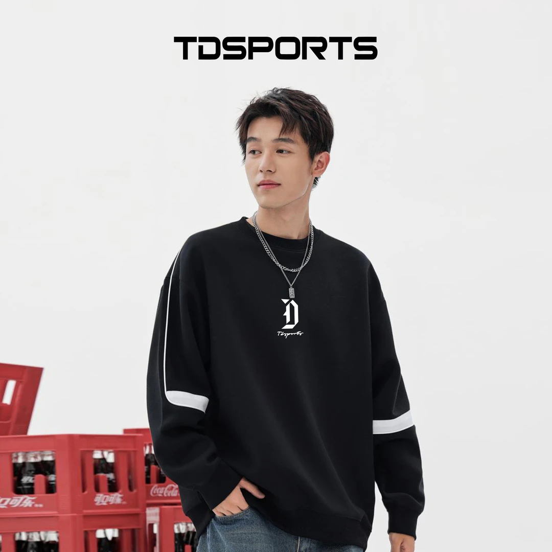 TDSPORTS长袖休闲宽松潮流经典英文情侣圆领时尚百搭卫衣