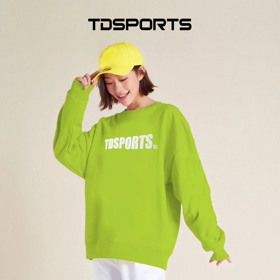 TDSPORTS时尚简约宽松运动潮牌情侣圆领长袖春秋卫衣休闲百搭