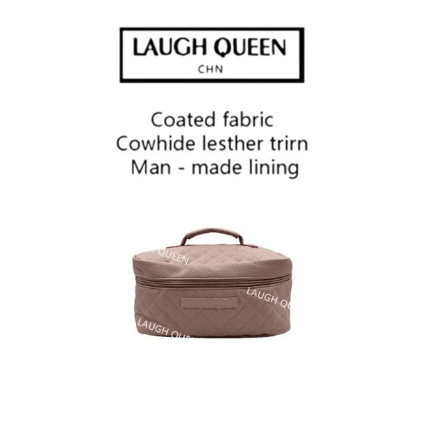 Laugh Queen手工打造真皮女士新款包粉色大化妆包
