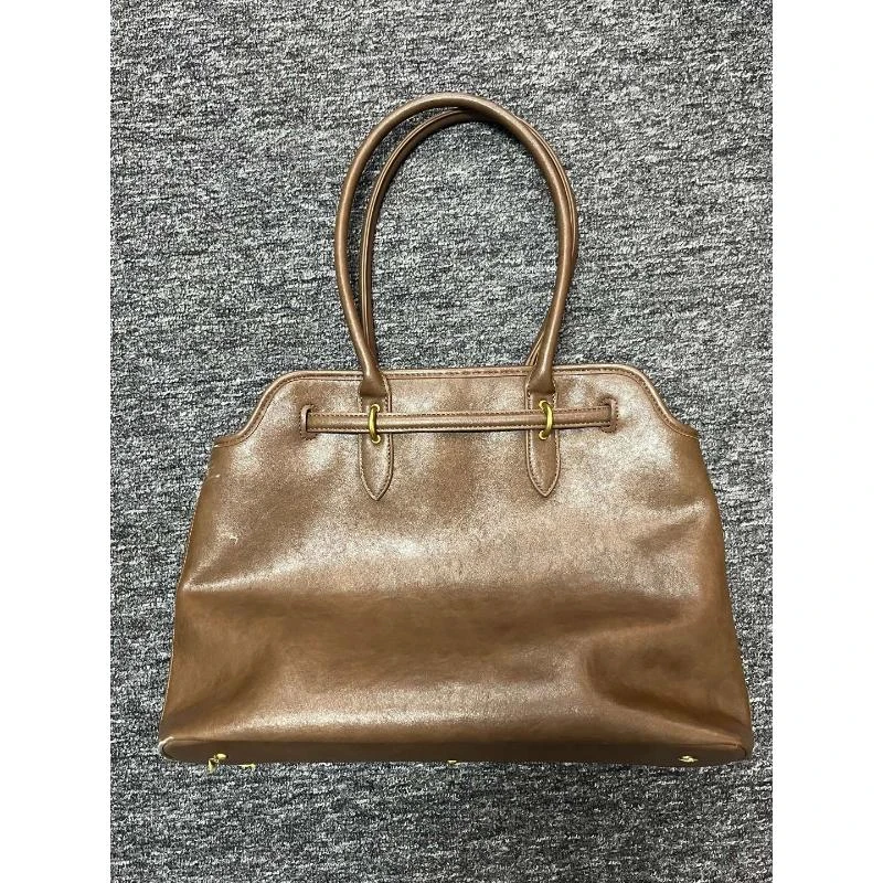 LQ-WITH-QUEEN真皮女包贝壳棕色