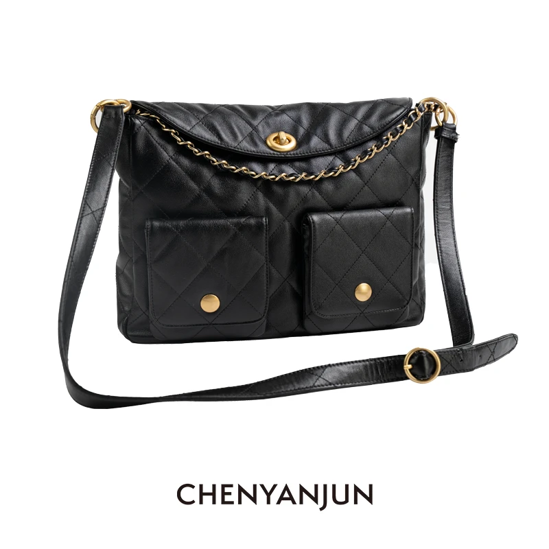 CHENYANJUN双口袋复古邮差包小香风单间腋下包CYJ-JJ39-1001