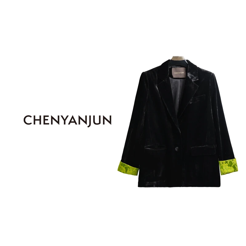 陈妍君【宝藏级经典真丝丝绒西服外套】CHENYANJUN CYJ-WW74-W019