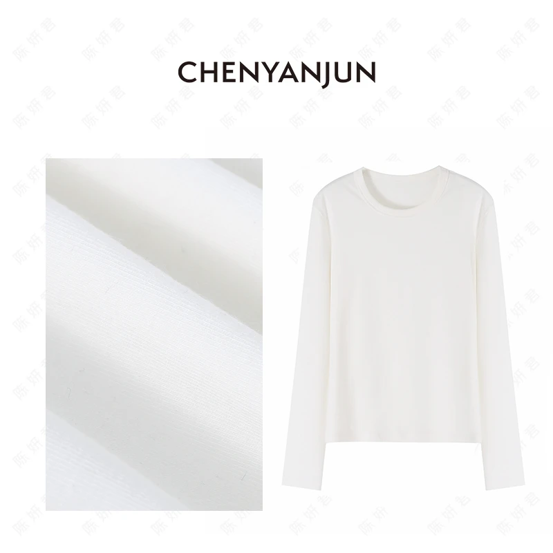 陈妍君【面膜T升级版】兰精天丝咩咩毛打底T恤CHENYANJUNWWO73-W401