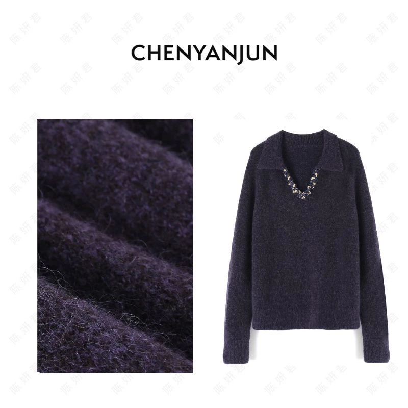 陈妍君CHENYANJUN【加厚套头翻领休闲慵懒毛衣】CYJ-LJH280-518