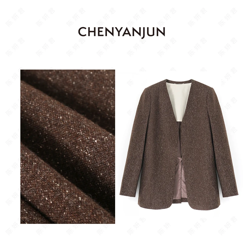 陈妍君【点子纱极简风无领西服外套】CHENYANJUN CYJ-WWO74-W287
