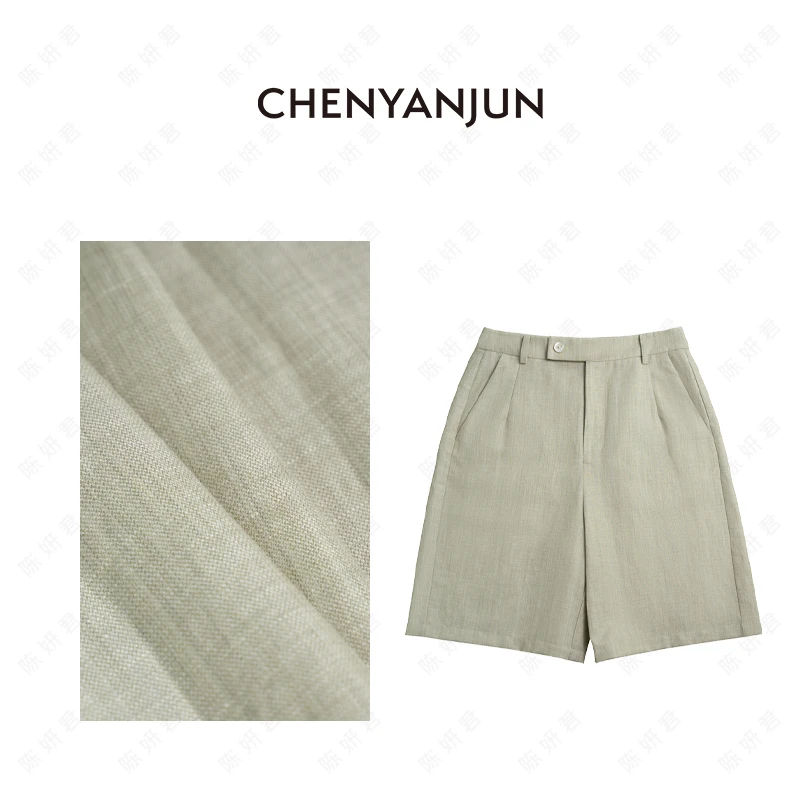 陈妍君【通勤亚麻西装五分短裤】CHENYANJUN CYJ-SS179-4112