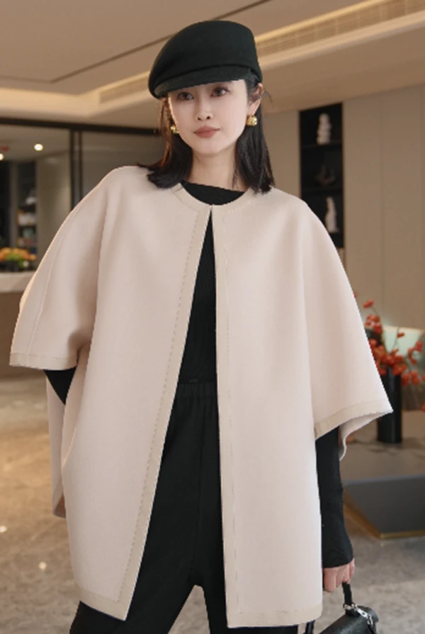 陈妍君【轻盈山垟绒手工双面呢斗篷外套】CHENYANJUN CYJ-JJ232-587