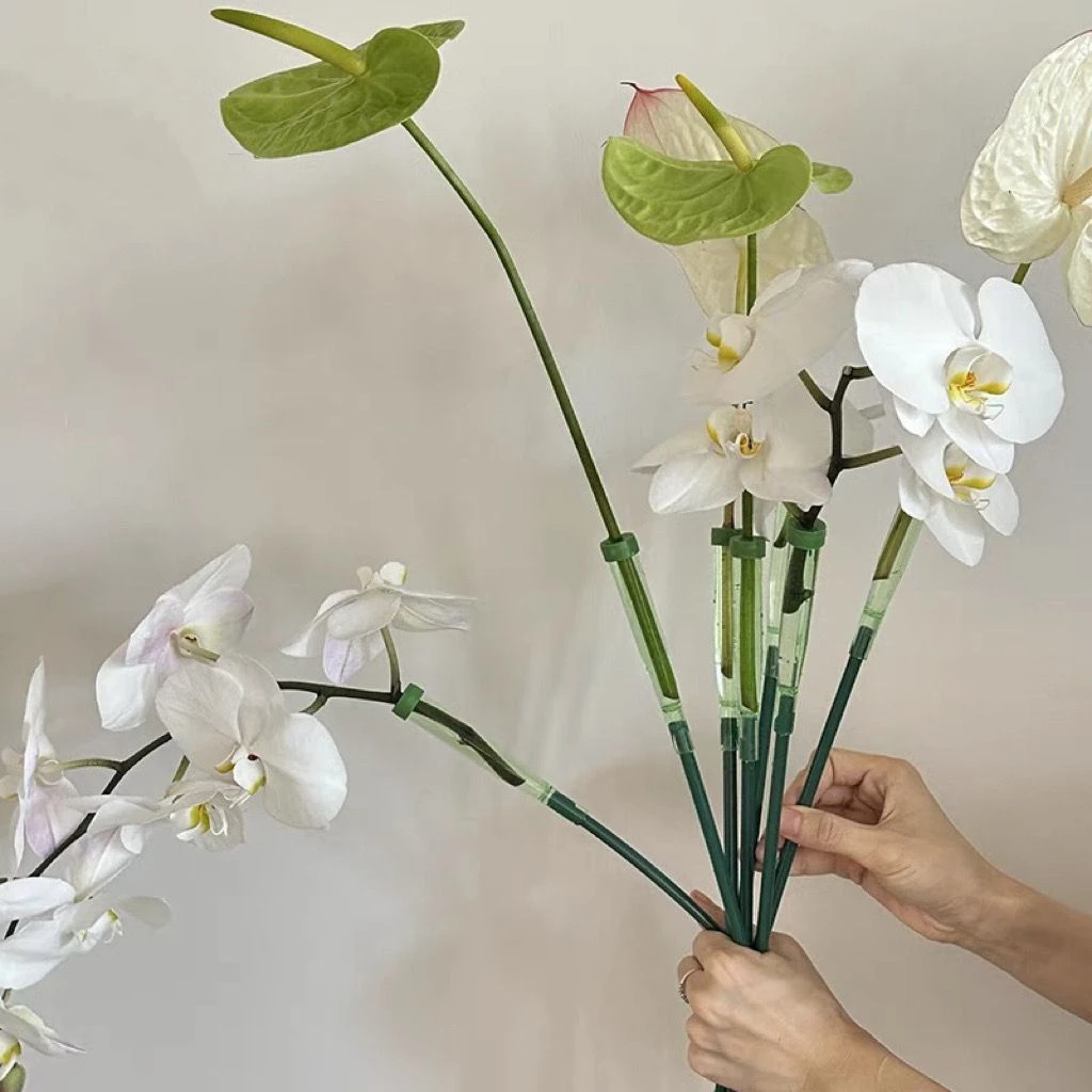 花里加长洋兰管带杆鲜花蝴蝶兰掌嫁接养花保鲜水管花店花艺用品
