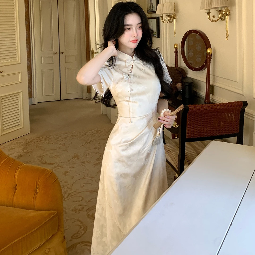 高级感新中式国风连衣裙女夏季新款气质显瘦时尚长裙