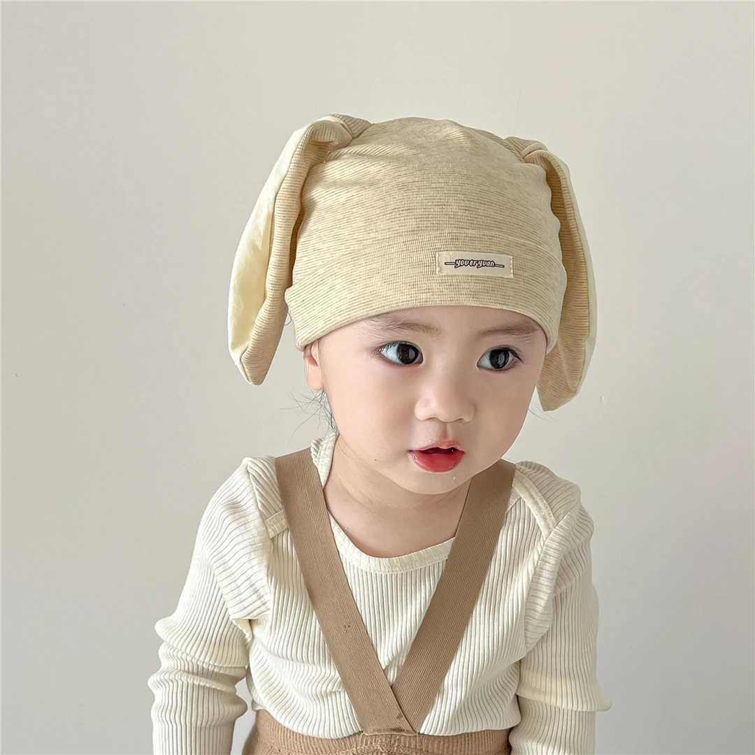 婴儿帽子秋冬纯棉新生婴幼儿套头帽春秋护卤门帽宝宝可爱胎帽0-6