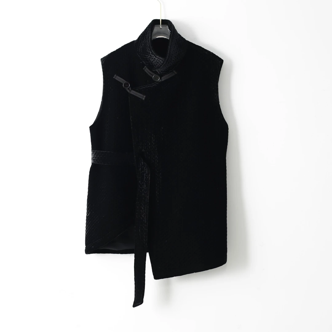 S231066 时尚宽松显瘦遮肉夹棉百搭舒适大码女装马甲气质马夹