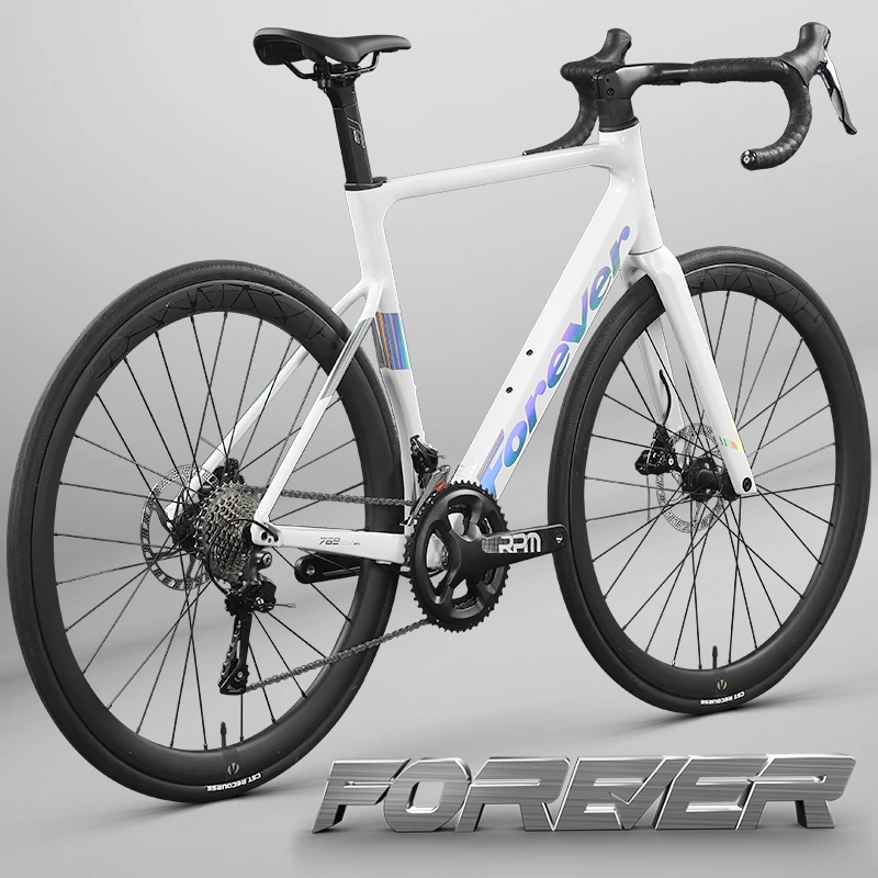 永久铝合金公路自行车碳纤维前叉禧玛诺手变一体把成人单车突击号