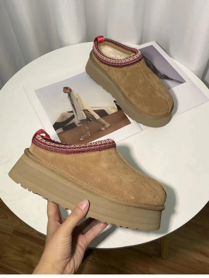 【厚底4CM】时尚百搭民族风雪地靴冬季保暖加绒真皮真毛