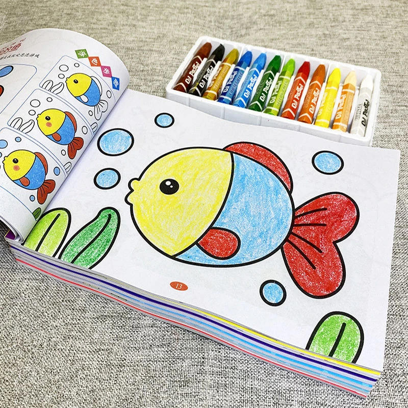 儿童涂色本宝宝学画画书236岁幼儿园启蒙涂鸦填色绘画册图画本