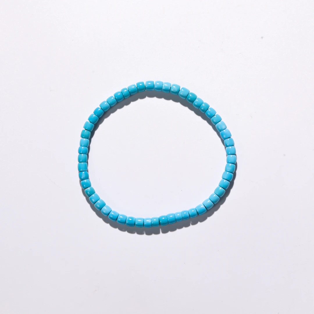 【竞拍专用】绿松石精工高蓝直切手串约4.4mm5.9g 66240918-01-8