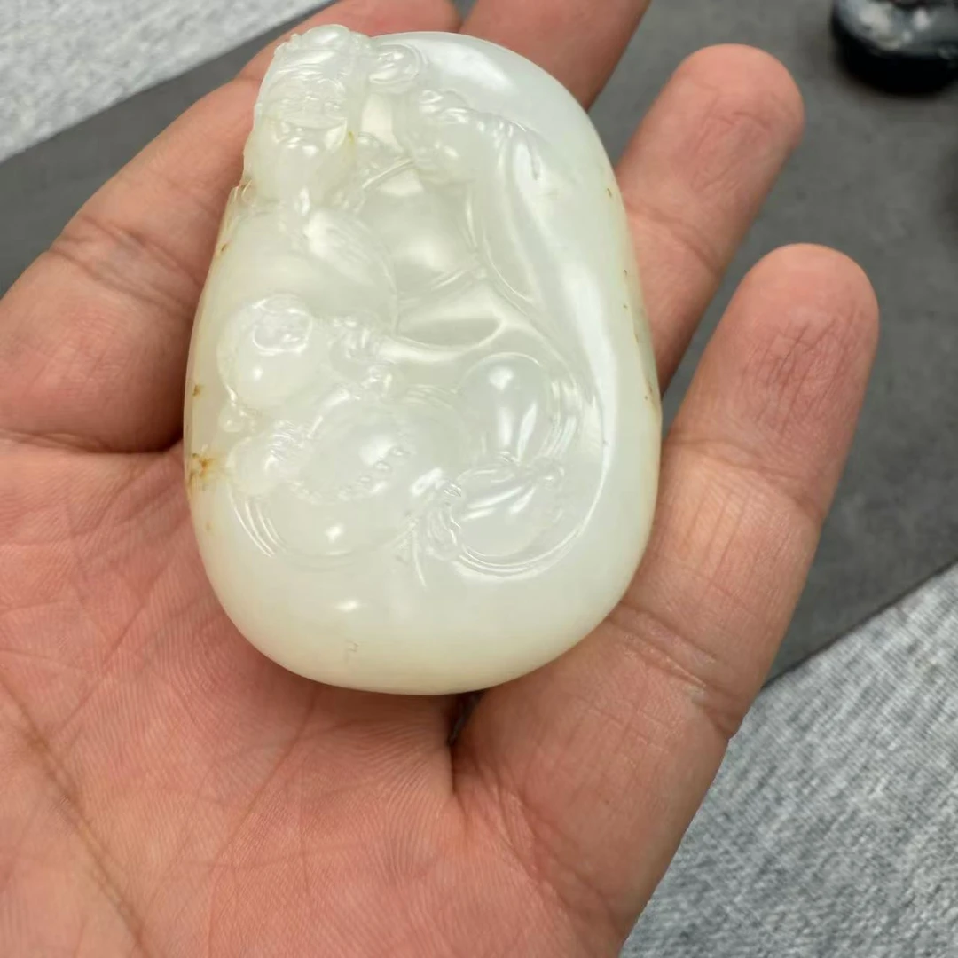 【竞拍】和田玉和合二仙挂件 6624221-07