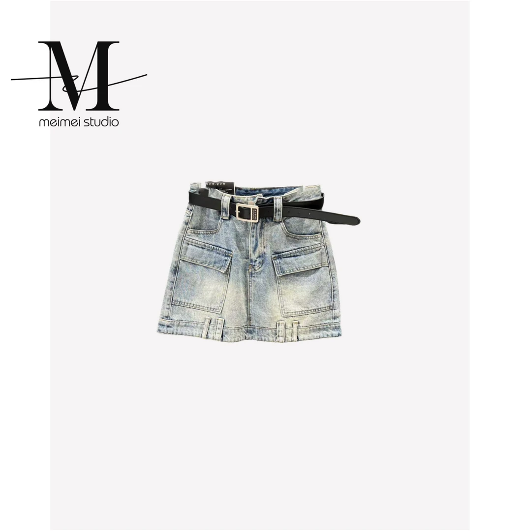 意模【MEIMEI STUDIO】欧货时尚气质显瘦牛仔半身裙479-30860061