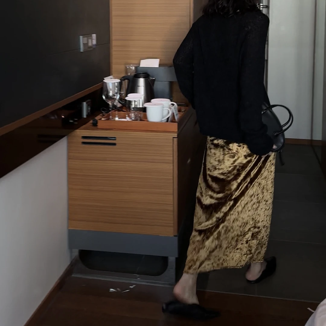 ｛귤 언니｝定制款日落流金绒半身裙