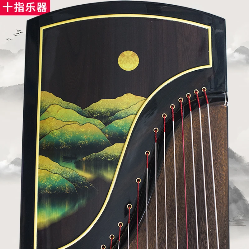 朱雀古筝新款高端一步到位演奏筝空歌望月实木考级烤漆乐器成人