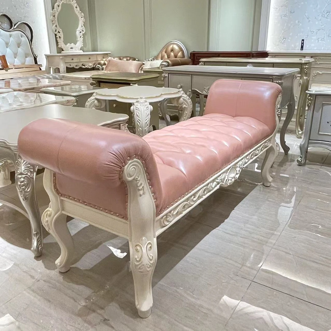 美式床尾凳欧式双人换鞋椅1800*570*690