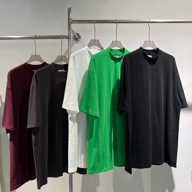 美式小领口短袖洗水纯棉T恤潮流夏季薄款宽松休闲上衣百搭