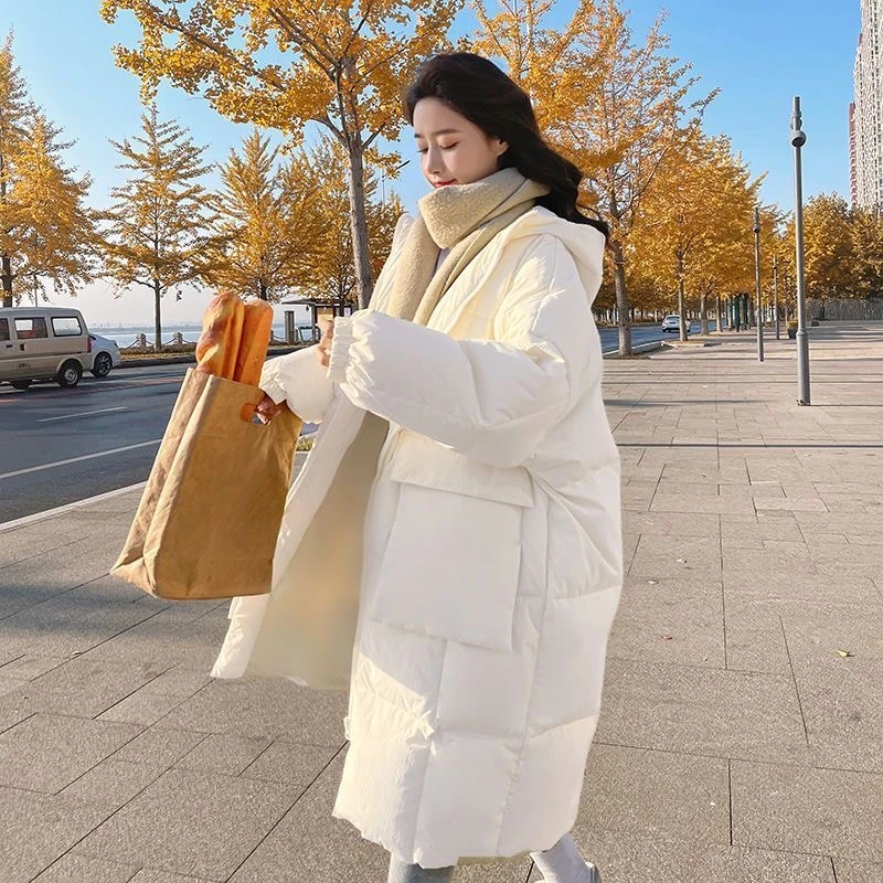 棉服女中长款2025年冬季新款韩版chic过膝面包服棉衣加厚外套