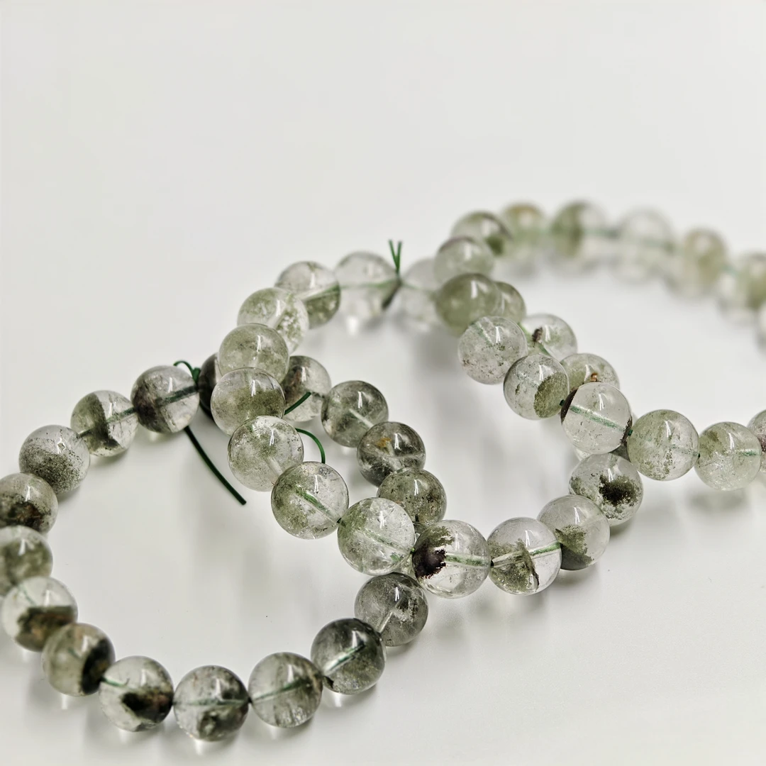 【绿幽灵】天然绿幽灵水晶珠串高货成品手串多样性发一