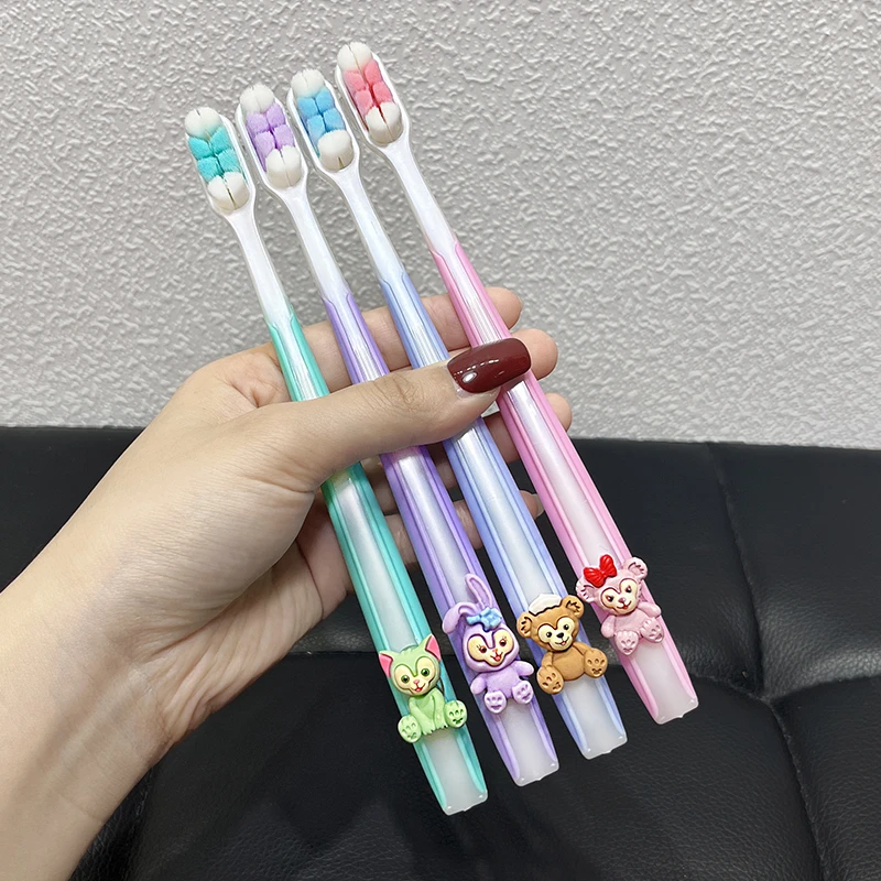一万根毛成人牙刷可爱卡通创意超细软毛清洁专用牙刷家用家庭套装