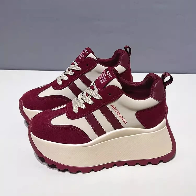 小个子厚底内增高女鞋秋季爆款老爹鞋2024新款百搭轻便阿甘休闲鞋