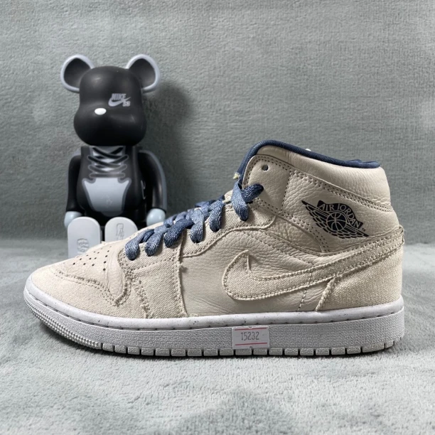 二手37.5码 Air Jordan 1 休闲鞋 米色 面折痕 无盒公价349