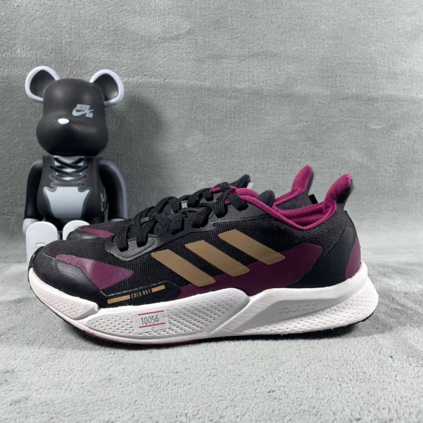 二手36码 adidas X9000L2 跑鞋 紫红 剐蹭 无盒