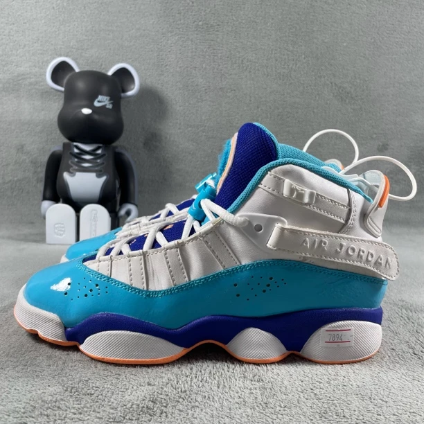 二手37.5码 Air Jordan 6 Rings 六冠王 篮球鞋 白蓝 无盒公价449