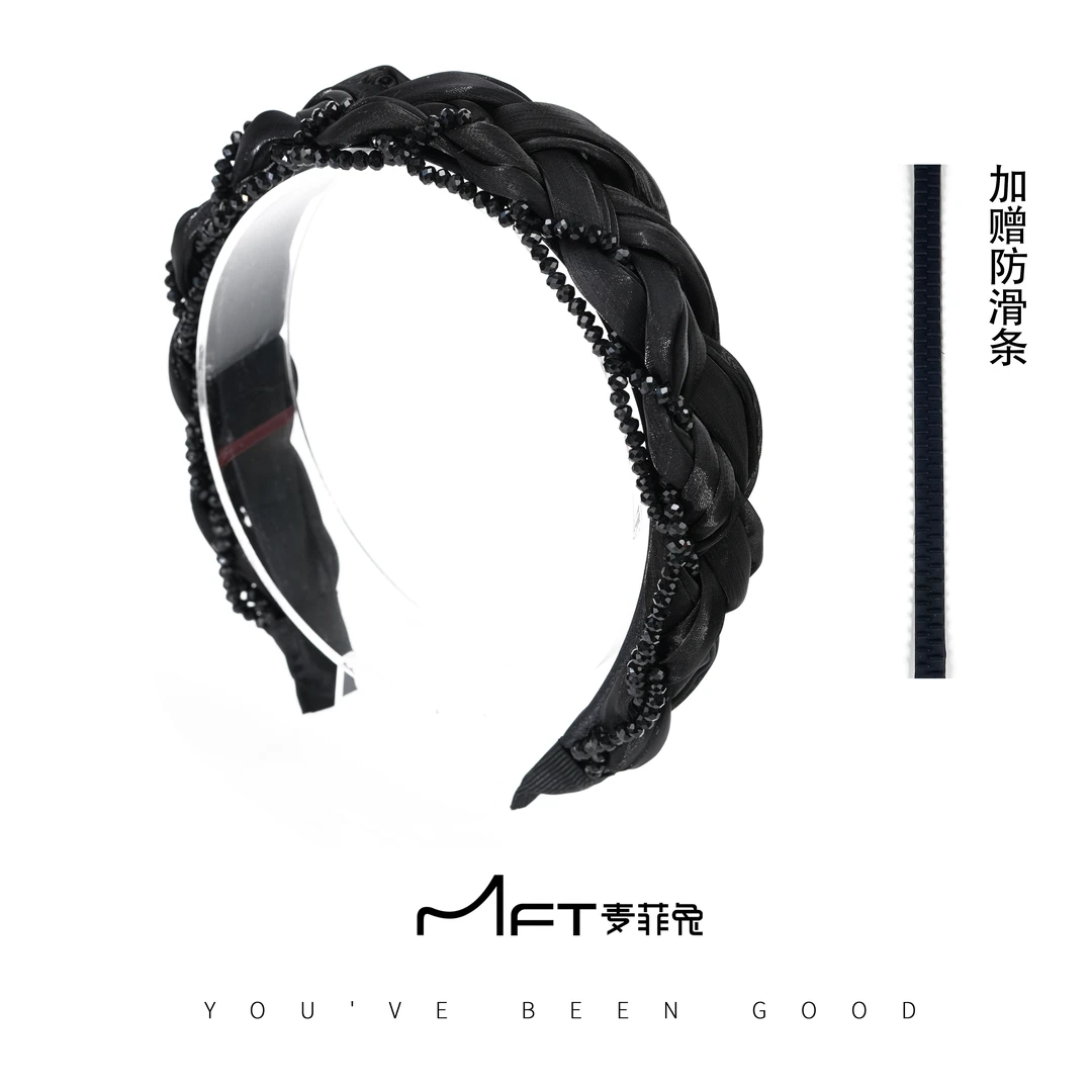 【格芙发箍】黑色轻奢高级感编织头箍经典时尚气质发饰24081313A